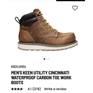 KEEN Utility Cincinnati Work Boots Mens 13EE Brown Carbon Toe Waterproof